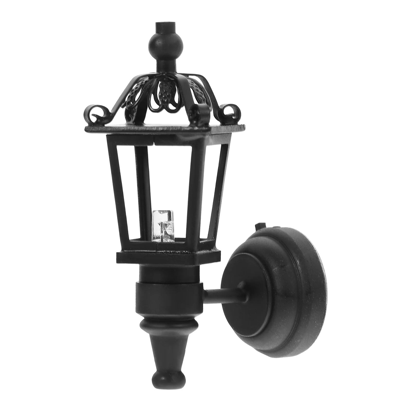 

Vintage DIY mini house 1/12 mini house Miniature LED Wall Light Lamp (Black) 1/12 LED wall lamp DIY wall light