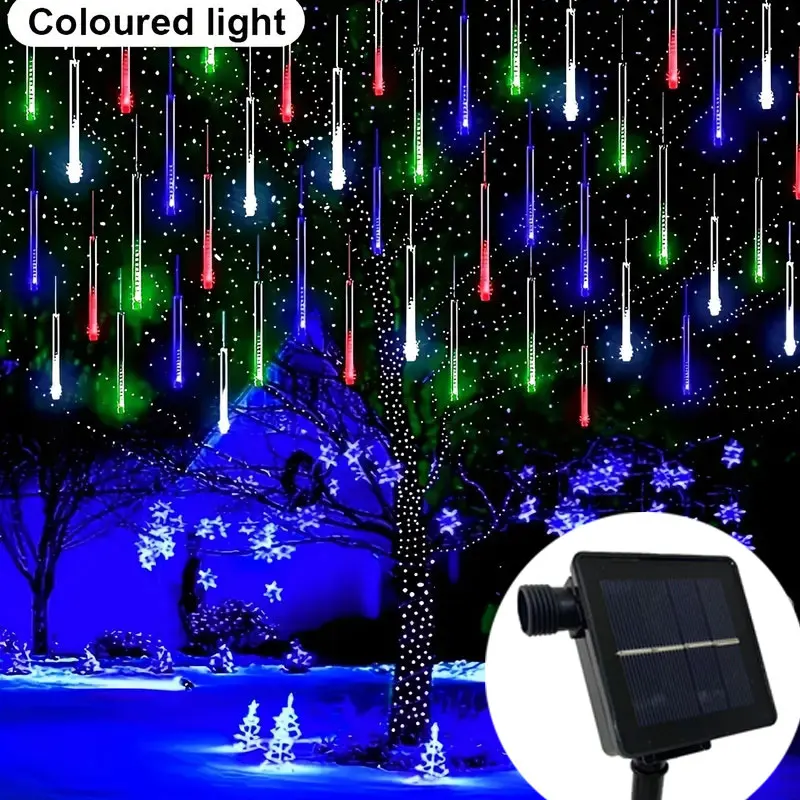 

Solar Meteor Shower Lights Outdoor Meteor Lights 8Tubes Waterproof LED Falling Raindrop Christmas Halloween Fairy String Lights