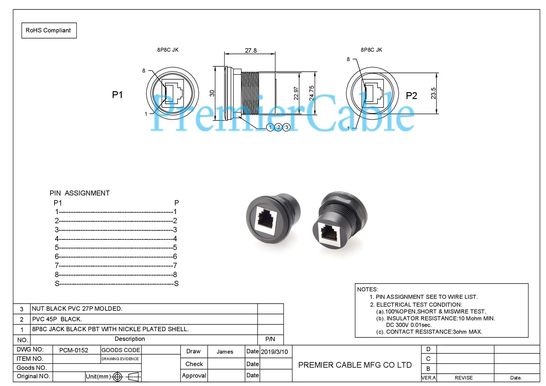 UHF-Funk-RJ45-Buchse RJ45-Mikrofonadapter UHF-Funk-Durchgangs-RJ45-Stecker Auto-Armaturenbrett-Schalter RJ45-Konverter RJ45-Buchse – Detail 1