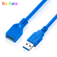 Bochara USB 3.0 Extension Cable Male to Female Foil+Braided Dual Shielded 30cm 50cm 1m 1.5m 2m 3m 5m