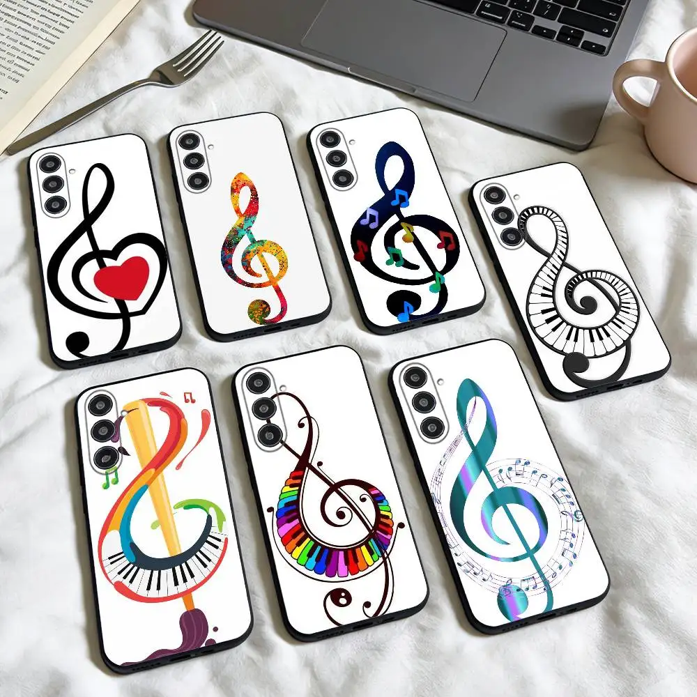 

Piano music notation phone Case For Samsung Galaxy A73,A72,A71,A70,A53,A52,A51,Others Soft Black Shell