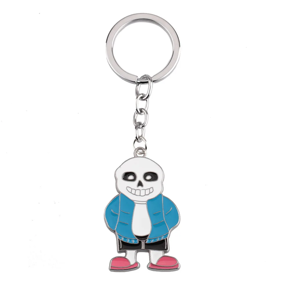 Undertale Cartoon Character Enamel Pendant Keychain Flowey Sans Toriel Undyne Mettaton Alphys Metal Key Ring Collection Jewelry