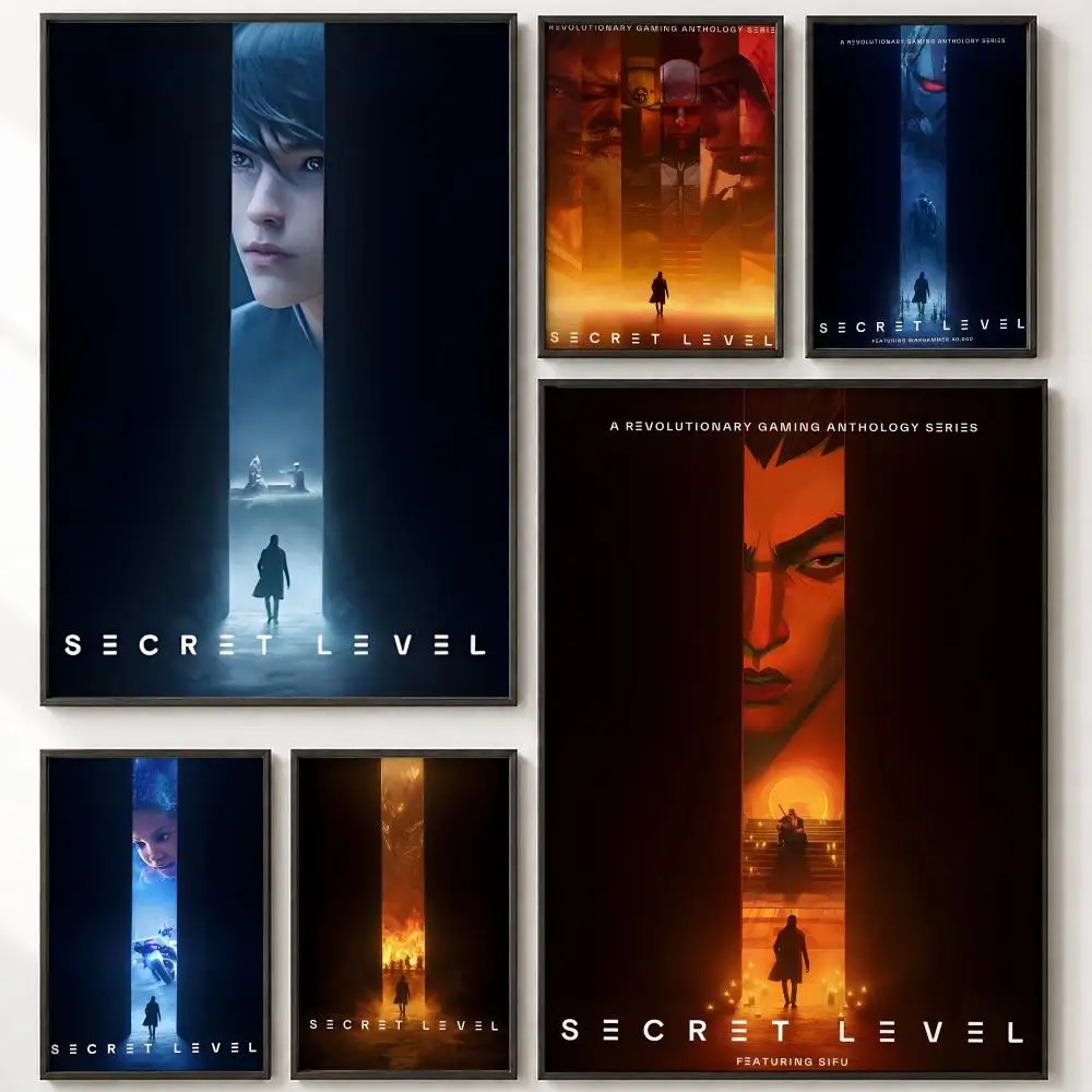 Smart Entertainment S-Secret LevelS Poster Vintage Retro Anime Poster Stickers Peel and Stick Wall Art Home Decor