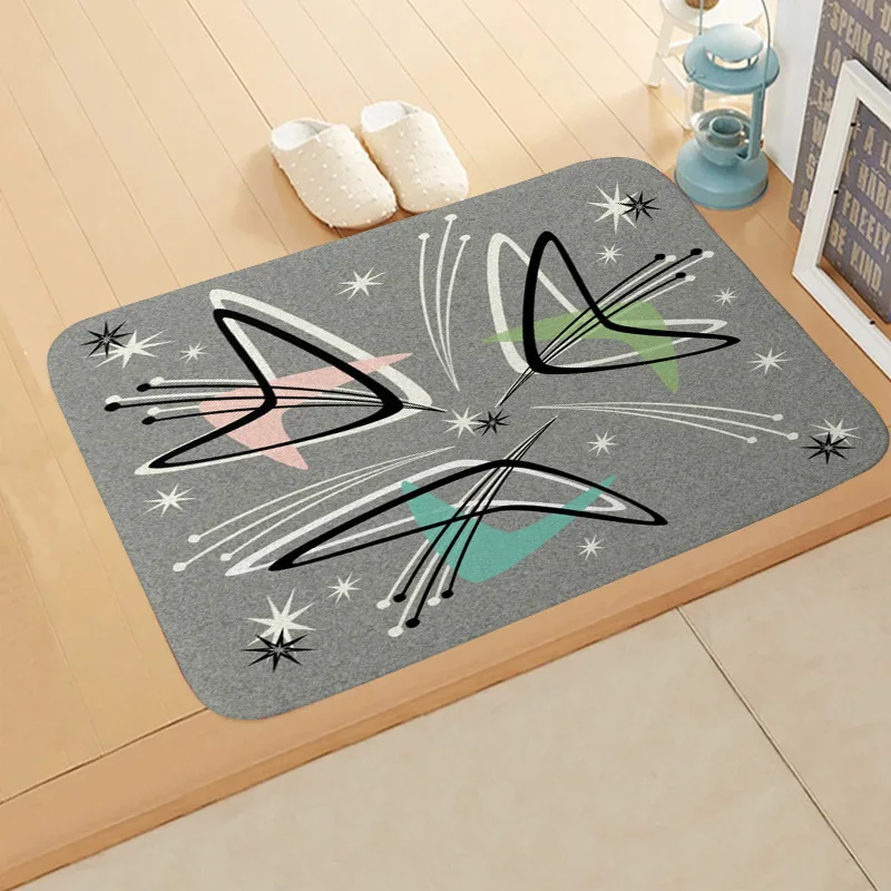 Cross Border Irregular Abstract Graphics Flannel Floor Mat Carpet Doormat Bathroom Anti-skid Mat Kitchen Floor Mat