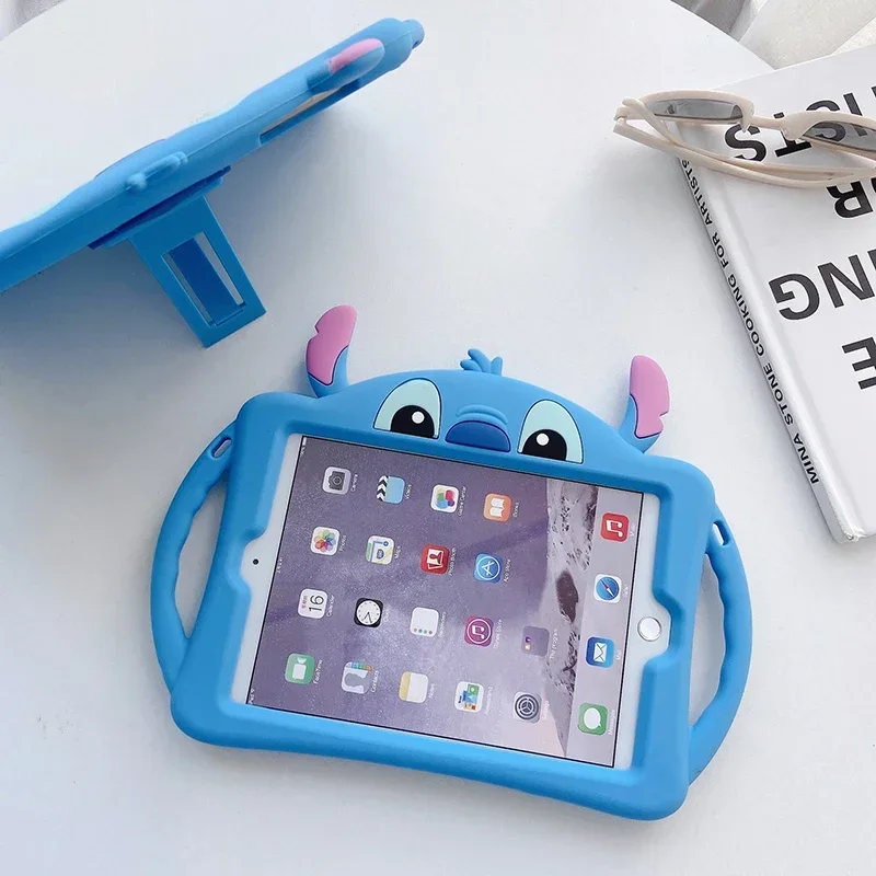 

Stitch Case For Ipad Pro 9.7in 19 20 7/8/9th 10.2inch Stand Case Mini4/5 9.7inch Cartoon Silicon Shockproof Case Kids Cover Gift