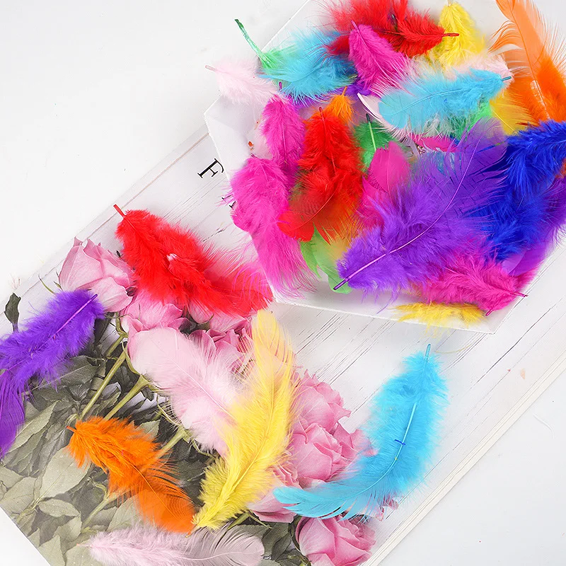 Natural Colorful Chicken Feathers 4–9cm Craft Supplies for Wedding Party Decor Dream Catcher DIY Accessories