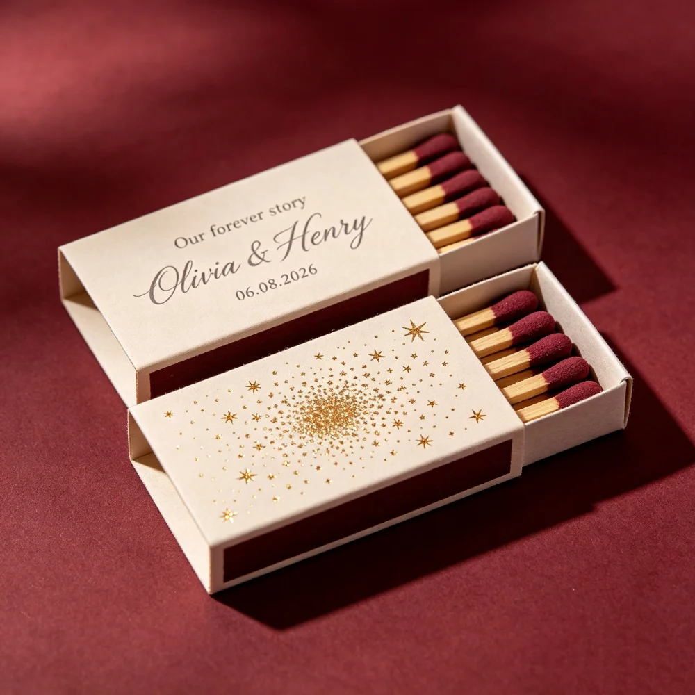 50Pcs Custom Blank Matchbox Empty Box Wedding Engagement Favor Valentine Anniversary Party Gift DIY Printable Match Box