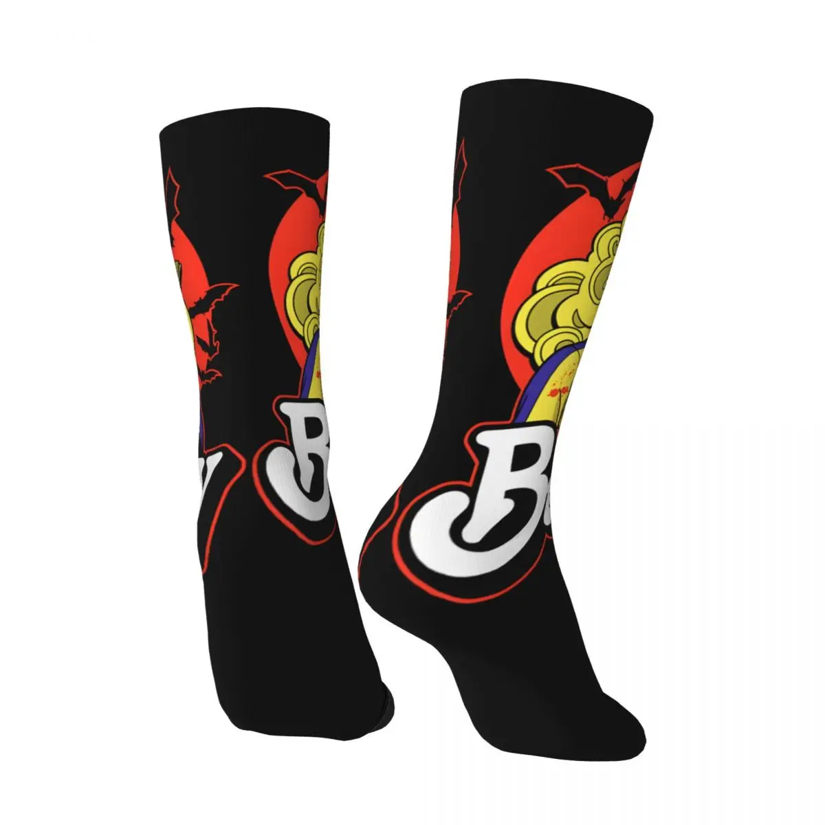 Happy Remarkable Men's Socks Retro Buffy the Vampire Slayer Hip Hop Casual Crew Sock Gift Printed official-website tops fugees