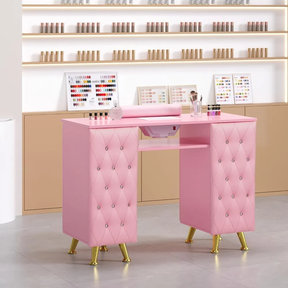 

Manicure Table w/Dust Collector, Nail Desk for Nail Tech, Nail Station with Storage, for Makeup Beauty Spa Salon,