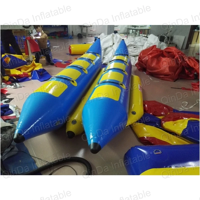 

4+4 0.9Mm PVC Tarpaulin Inflatable Water Games Banana Boat Price / Flying Fish Boat For Sale