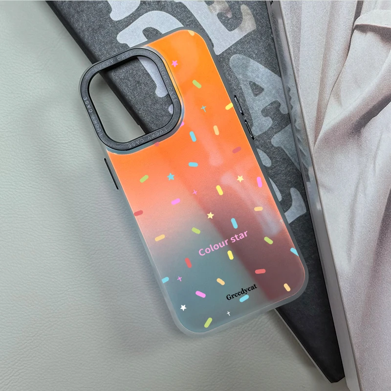 Colorful confetti  with Colour startextwith iPhone 16, 15, 14, 13, 12, 57 Pro Max, Pro, Design Shock-Resistant, Full-Coverage Te