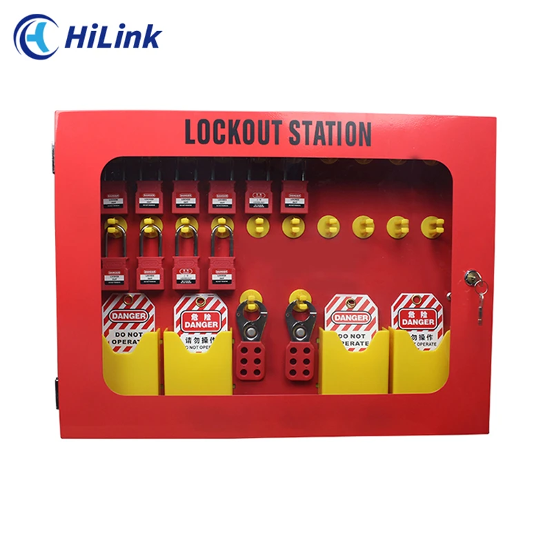 

Настенная металлическая станция блокировки группы управления безопасностью с 30 позициями навесного замка и 4 держателями бирки