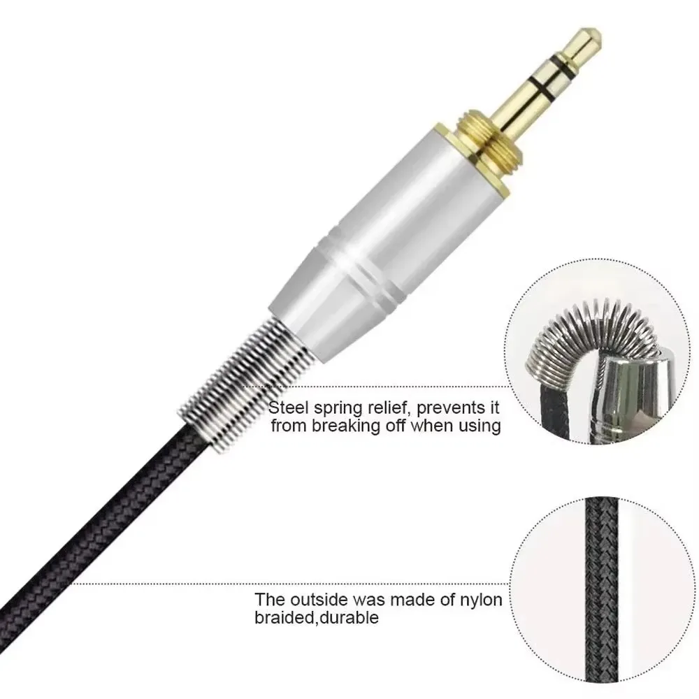 Cabo de extensão de substituição ofc de 6.35mm para yamaha pac HPH-MT5 HPH-MT5W HPH-MT8 monitor sobre fones de ouvido