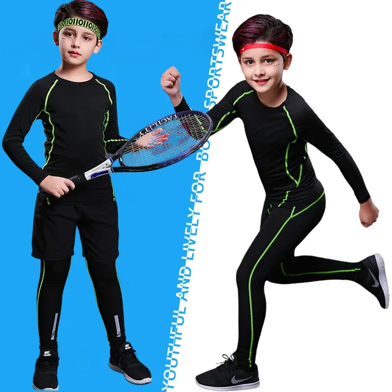 Kids Compressie Sport Kleding Voor Jongens Running Basketbal Voetbal Baseball Fietsen Fitness Sportkleding Warme Broek Tops Ondergoed