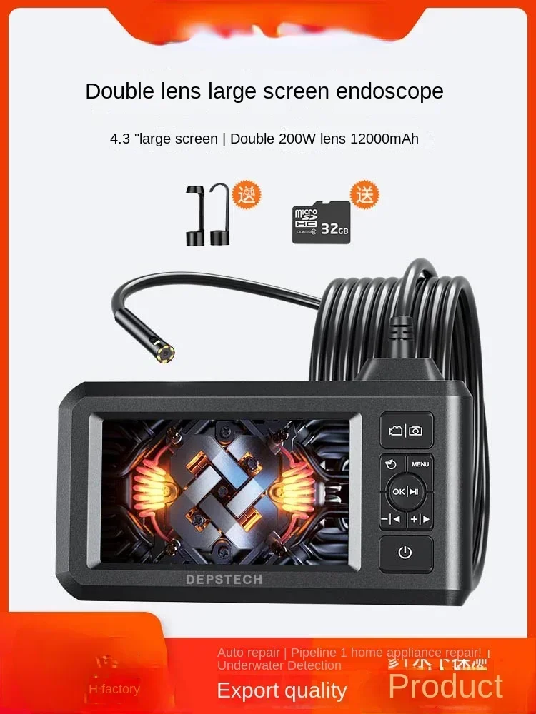 Endoscope HD Camera Industrial Sewer Pipe Car Repair Auto Repair Inspection Engine Visual Detector