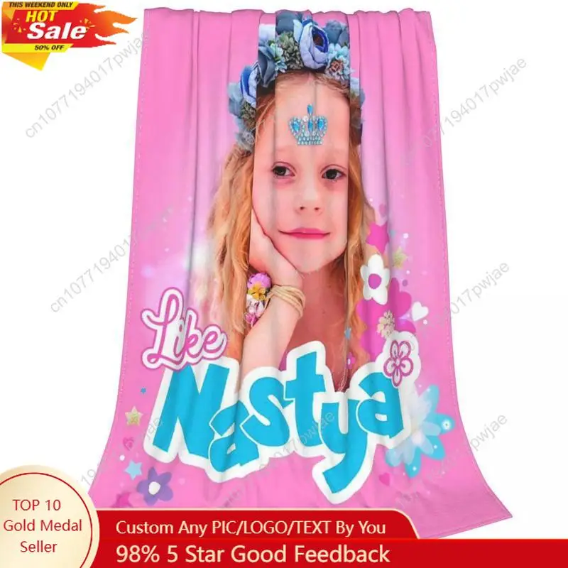 Cute Like Nastya Blankets Coral Fleece Plush Summer Air Conditioning Kawaii Cartoon Throw Blanket for Sofa Car Bedding Throws