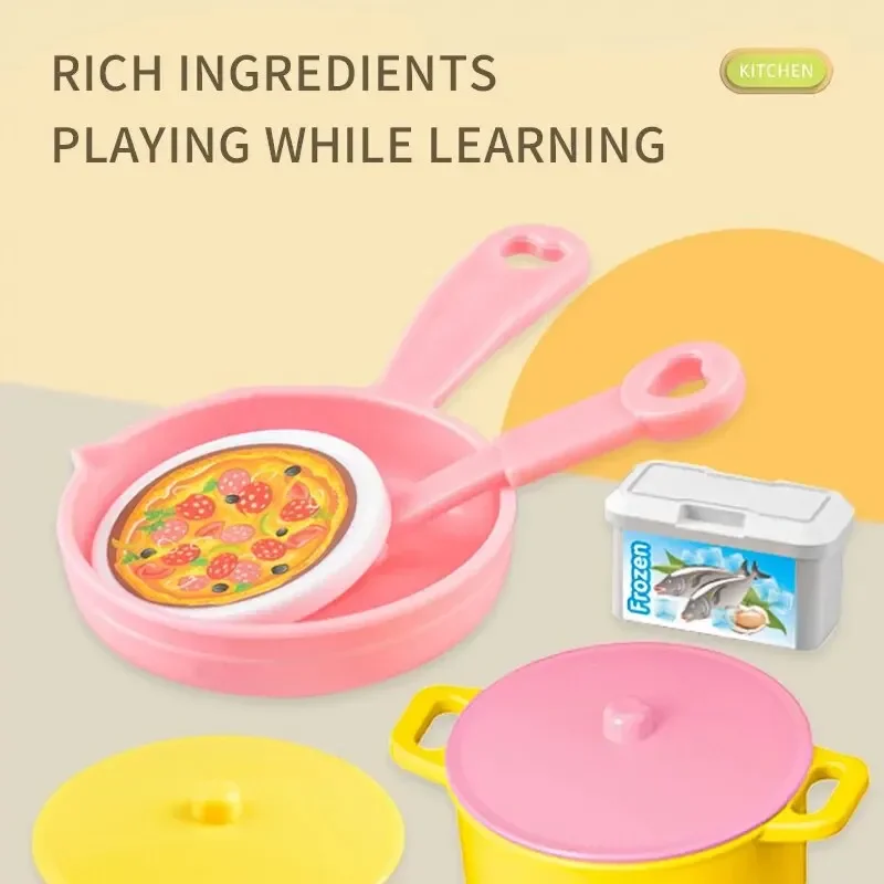 JZCHUNTOY 61 Pcs Ensemble de Jouets de Cuisine pour Enfants, Ensemble de Jeu de Cuisine avec Plaque à Induction (3 Piles AA Nécessaires), pour Rôle des Enfants - Jeu