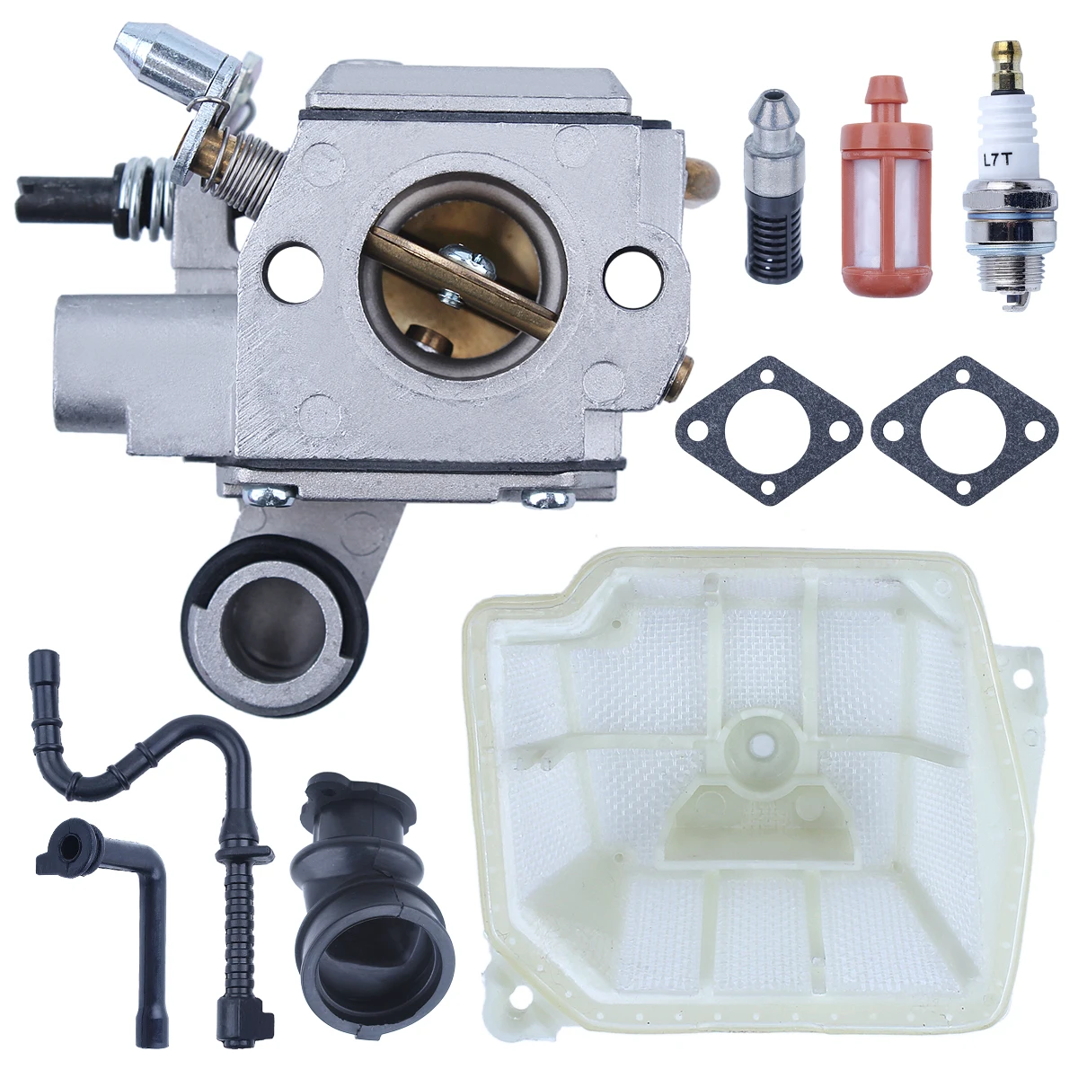 Imagem -03 - Carburador para Motosserra Filtro de Óleo Combustível de ar Entrada de Linha Manifold Spark Plug Kit Substituir 1135 Ajustar para Stihl Ms340 Ms361 Motosserra