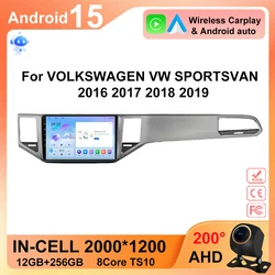 Car Stereo Android 15 For Volkswagen VW Sportsvan 2016-2019 Radio Multimedia Player 5G WIFI GPS Navigation NO 2Din Carplay