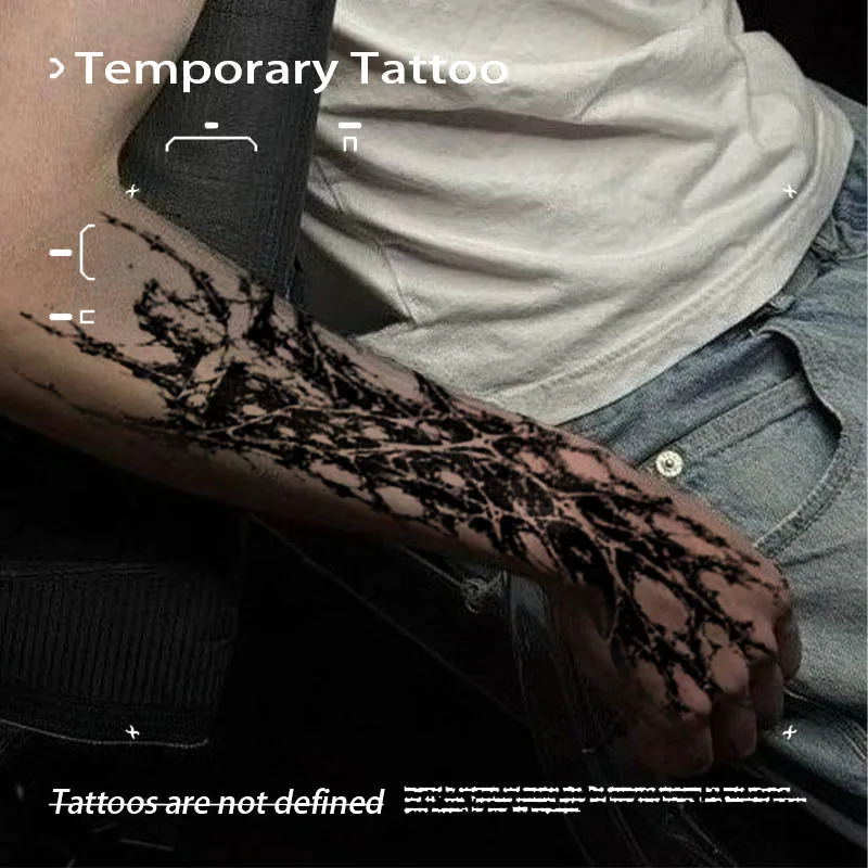 

Dark Abstract Ink Branch Herbal Juice Tattoo Sticker Fake Temporary Tattoos Stickers Tatuaje New Toys for the Best Adolescents