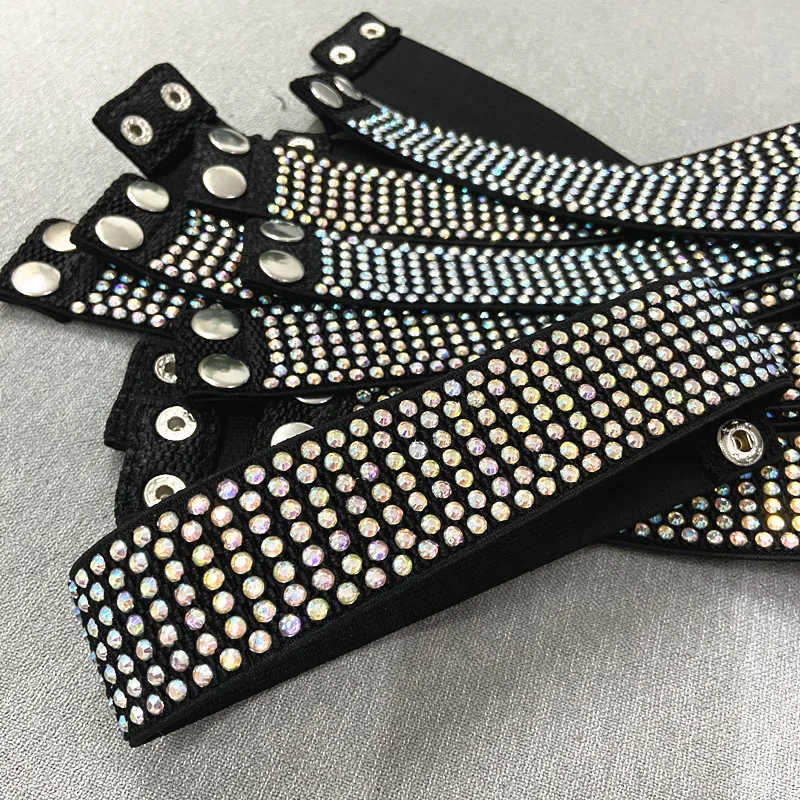 4cm Cummerbund Women Rhinestones Elastic Waist Belt for Latin Ballroom Waltz Salsa Dance Dresses Costume D0357 Fashion Belt