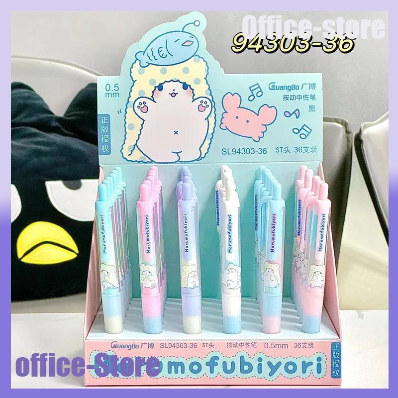 2/36pcs New Sanrio Marumofubiyori Blanket Bear Press Neutral Pen Cute Kuromi Melody Writing Pens Office Stationery Wholesale