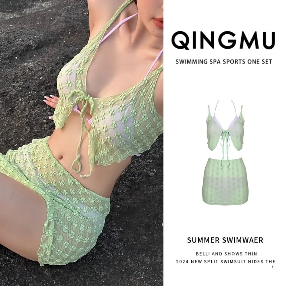 

Lace Details Women's Bikini Tummy-Control Design Slimming Design American Hot Girl Bikini Pure-Sexy Fusion High-Waisted