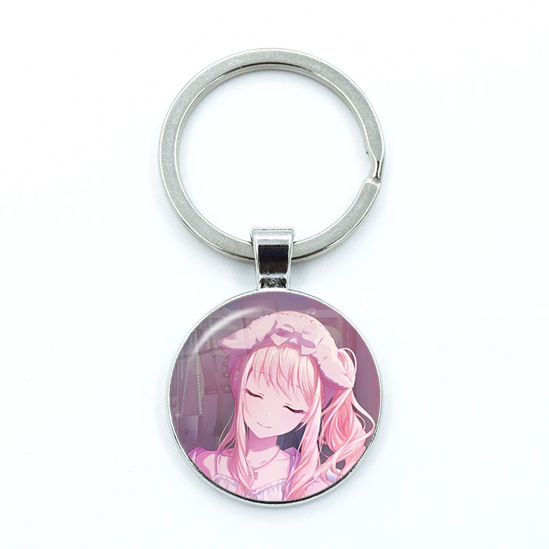 Project SEKAI Anime Akiyama Mizuki Nightcord Glass Cabochon Pendant Keychain Jewelry Charm Bag Souvenir Key Ring