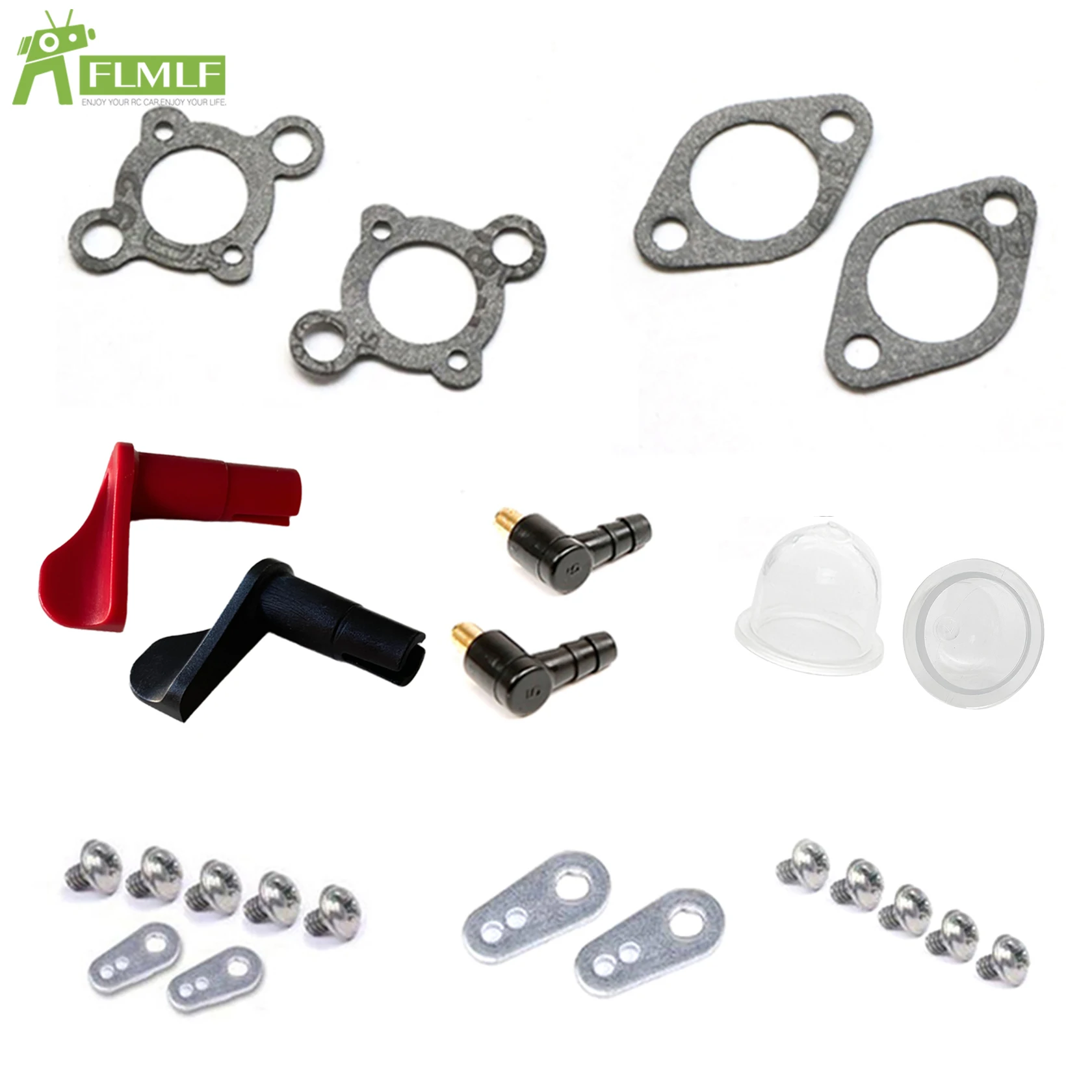 FLMLF 997 Carburateur of Handvat/Pomp Membraan/Pull Tab Schroef Kit voor 26cc-45cc Motor voor 1/5 HPI ROFUN ROVAN KM BAJA Losi 5ive T