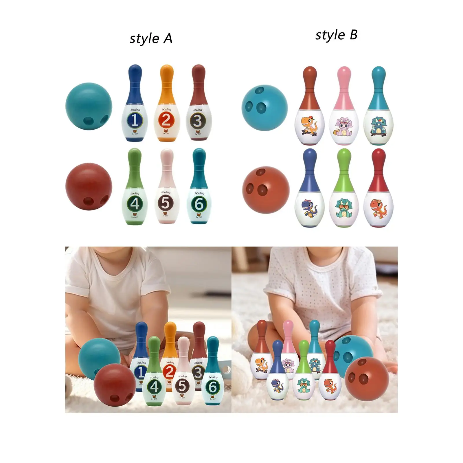 Kids Bowling Toys Set Sport Toys Outdoor Game Educational Toy Bowling Sports Toys for Valentine's Day Gift for Kids Gift