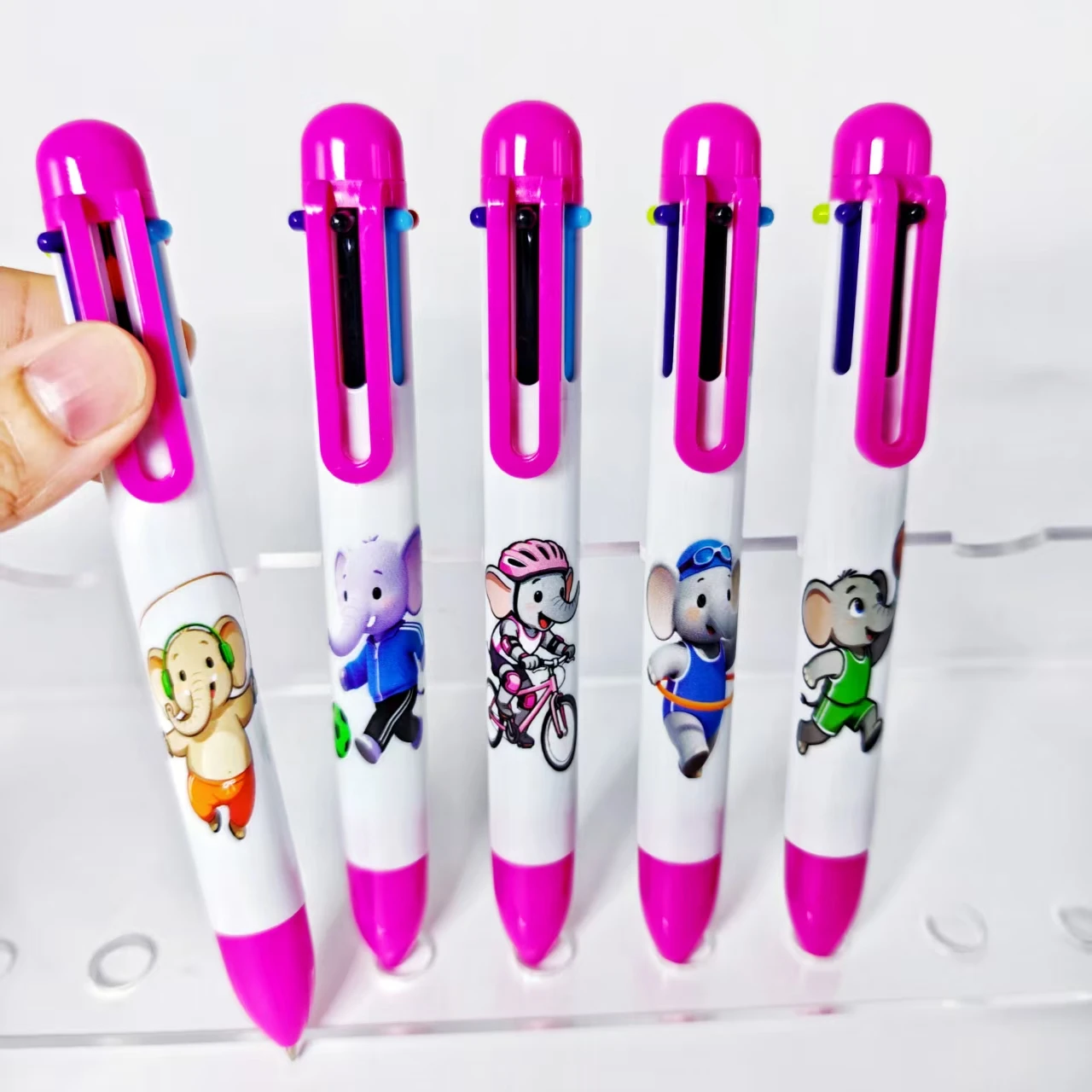

7 шт./15 шт., спортивная стильная разноцветная шариковая ручка со слоном, повседневные офисные студенческие обучающие канцелярские принадлежности, подарочная ручка