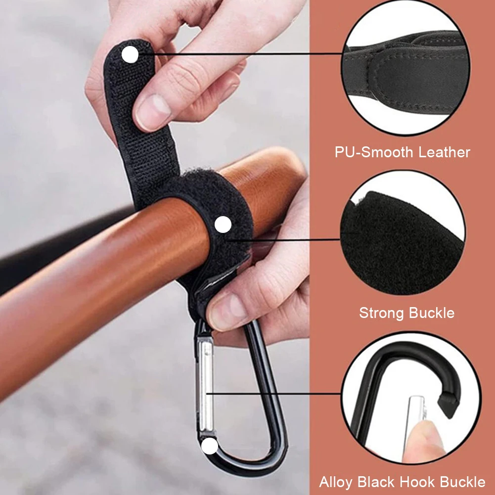 

Крючки для коляски из искусственной кожи, крючок для сумки для детских подгузников, регулируемый крючок для коляски из искусственной кожи, многофункциональный крючок для коляски