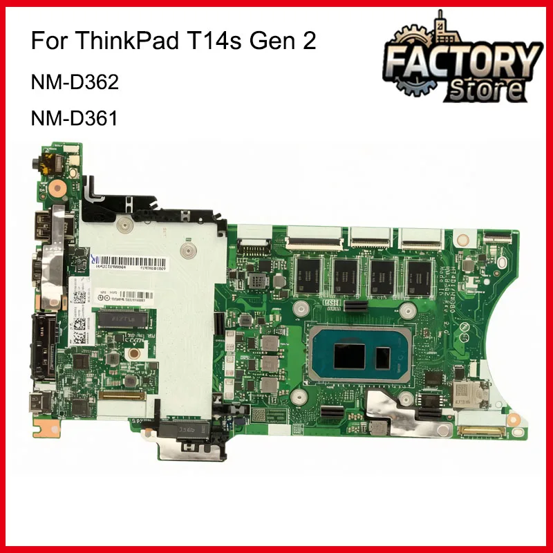 NM-D362 For Lenovo for ThinkPad T14s Gen 2 Laptop Motherboard with CPU i5-1135/1145 i7-1165/1185 8G/16G/32G NM-D361,100% TEST