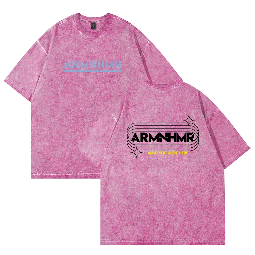 

Armnhmr Merch Vintage Wash Cotton Tee Women Men Fashion Short Sleeve T-Shirts Style4