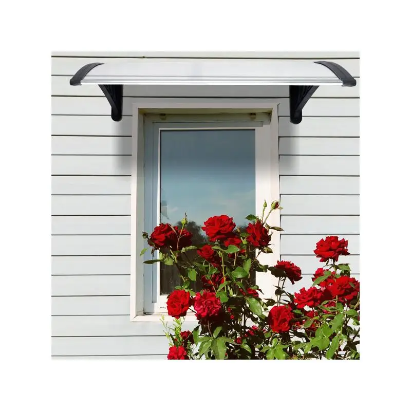 

Household Door & Window Rain Cover Eaves Holder, Black, 100 x 96 cm Weather Protection