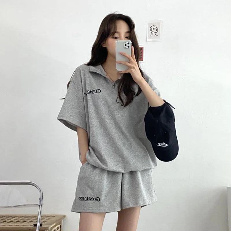 Women 2024 Clothing Sets Korean Style Clothes Summer Tops Shorts T Shirt For Women Two Piece Set Tracksuits Summer Outfits