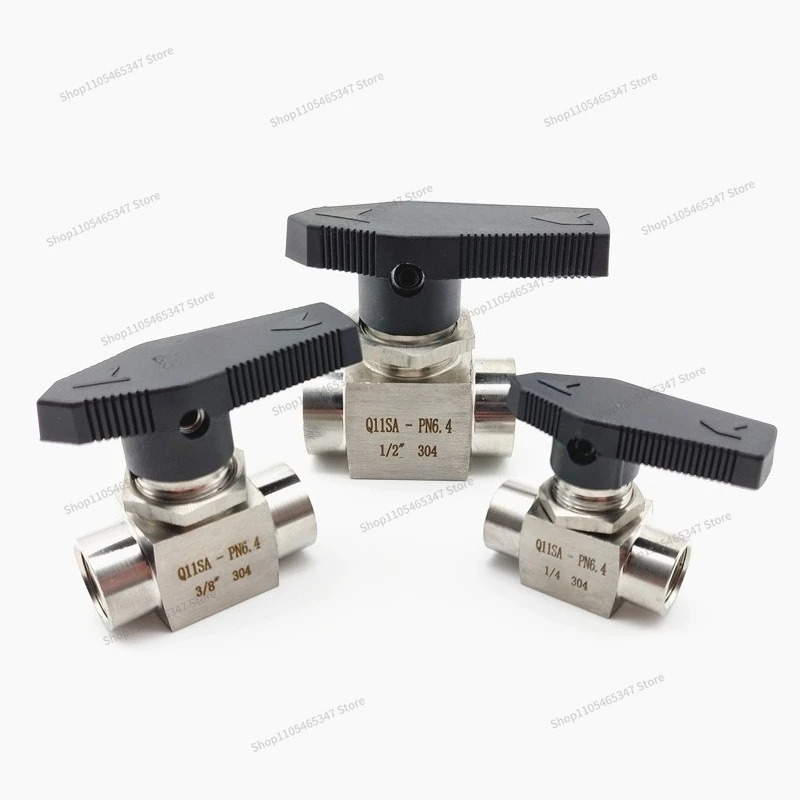 For 304 Stainless Steel Inner Wire Ball Valve Panel Type Through Ball Valve Q11SA Imitation Instrument Internal Thread