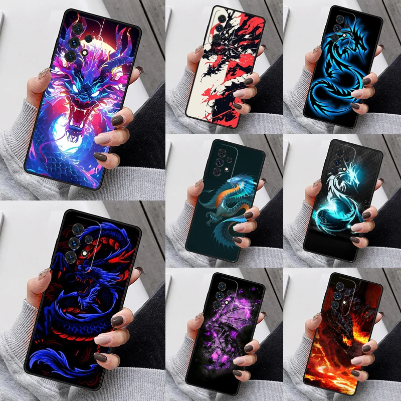 Dragon Cool Art Phone Case For Samsung Galaxy S23 S21 S20 FE S24 S22 Ultra Note20 S10 S9 S8 Plus A40 A52 A12 A13 A53