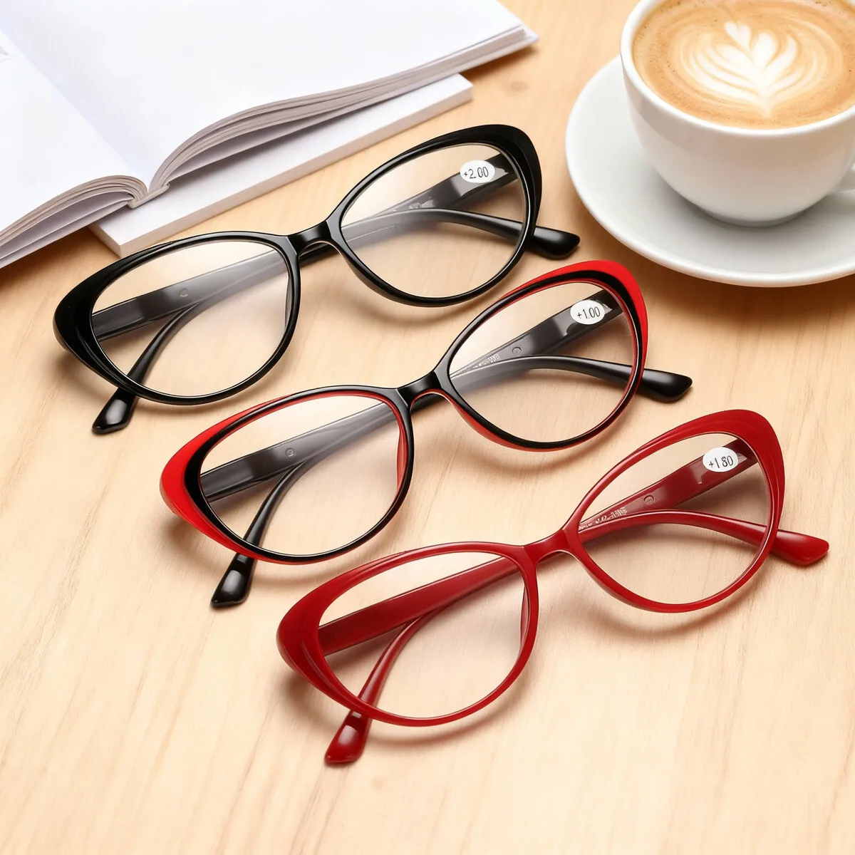 نظارات طول النظر الشيخوخي ، عالية الوضوح ، عصرية ، حمراء ، لكبار السن #1