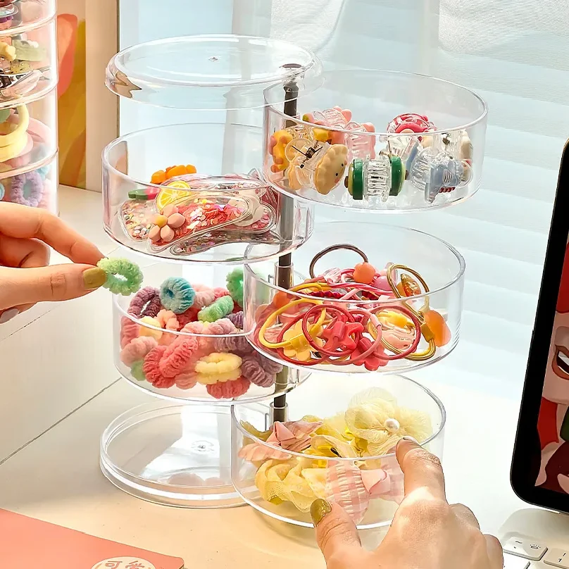 

Acrylic Hair Accessories Organizer Box Elastic Hair Bands Hairpins Baby Headwear Storage Case Children's Jewelry Box