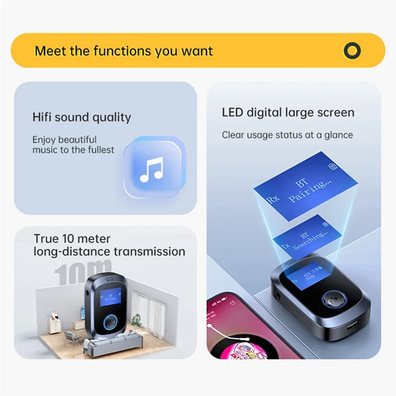 

Bluetooth Multi-Function Audio Adapter Wireless Adapter Stereo Music 3.5Mm AUX Lossless Music Wireless Adapter