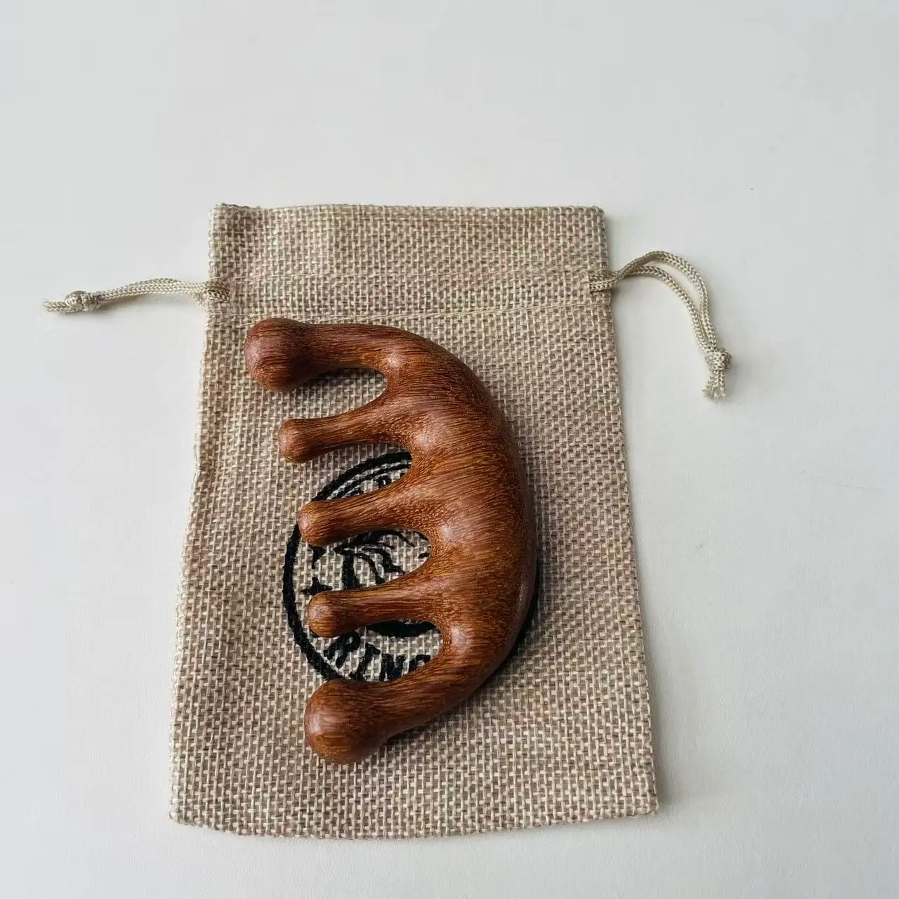 Traditional Chinese Wooden Comb with Five-Finger Massage Function with a Gift Bag