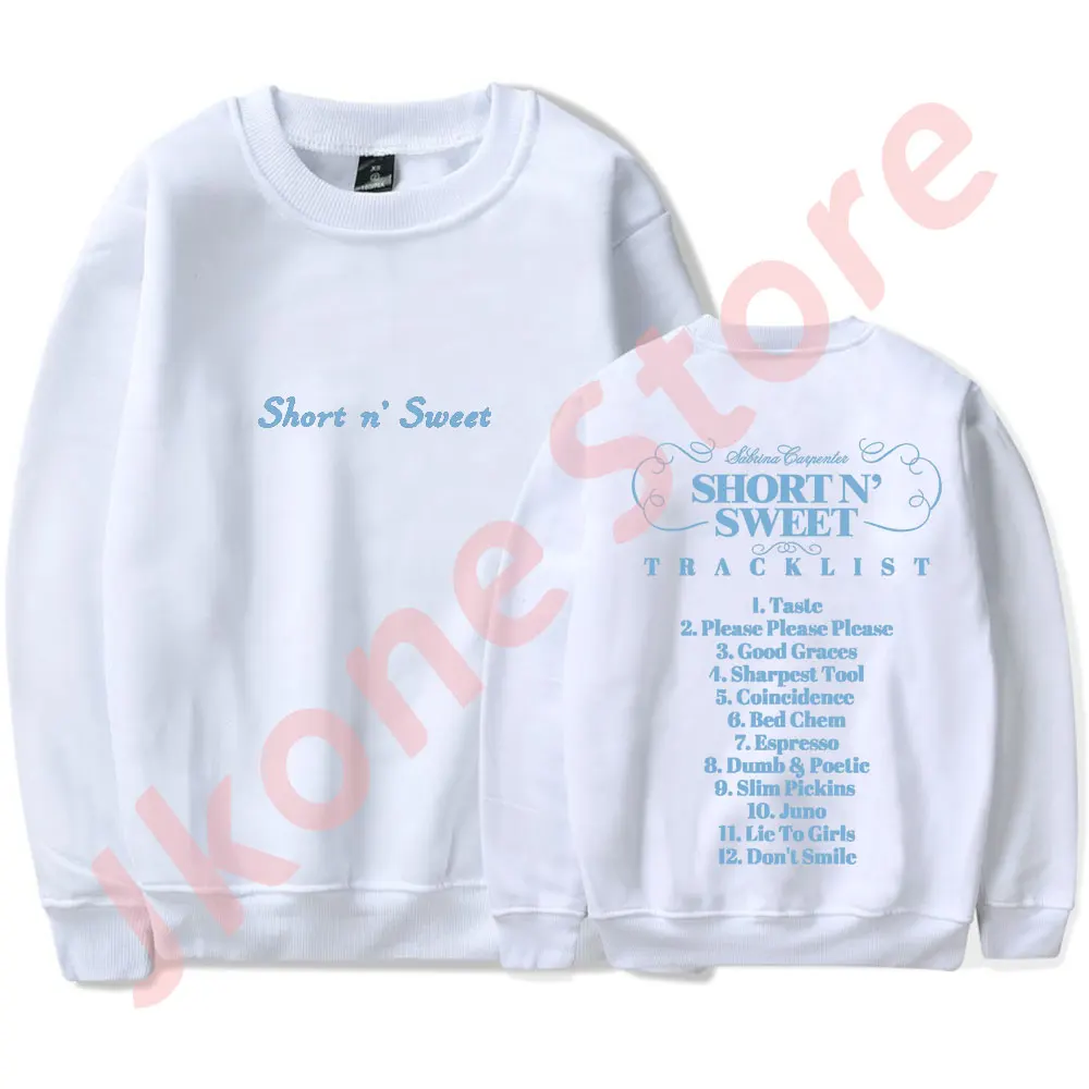 Sabrina Carpenter Tracklist Crewneck Sweatshirts Short n' Sweet Tour Merch Women Men Fashion Casual Long Sleeve