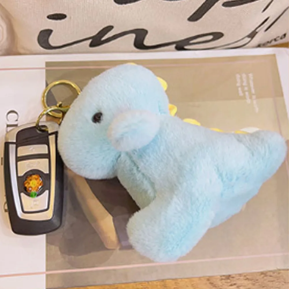 12cm Cute Dinosaur Plush Doll Toys Pendant Soft Plush Toys Keychain Stuffed Doll Keyring for Car Backpack