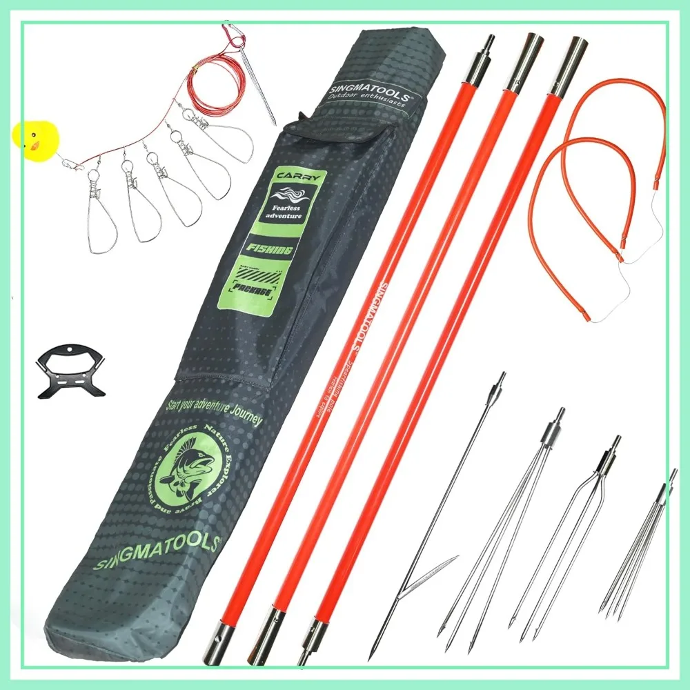 

Fiberglass Pole Spear Set 4.5-6ft Adjustable Hawaiian Sling Spearfishing Gear