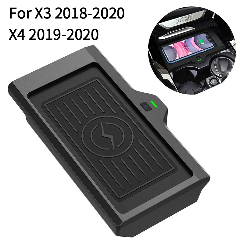 Wireless Phone Charger For BMW X3 2018 2019 2020 BMW X4 2019 2020 ,Center Console Wireless Charging Pad Mat For All QI Enabled P