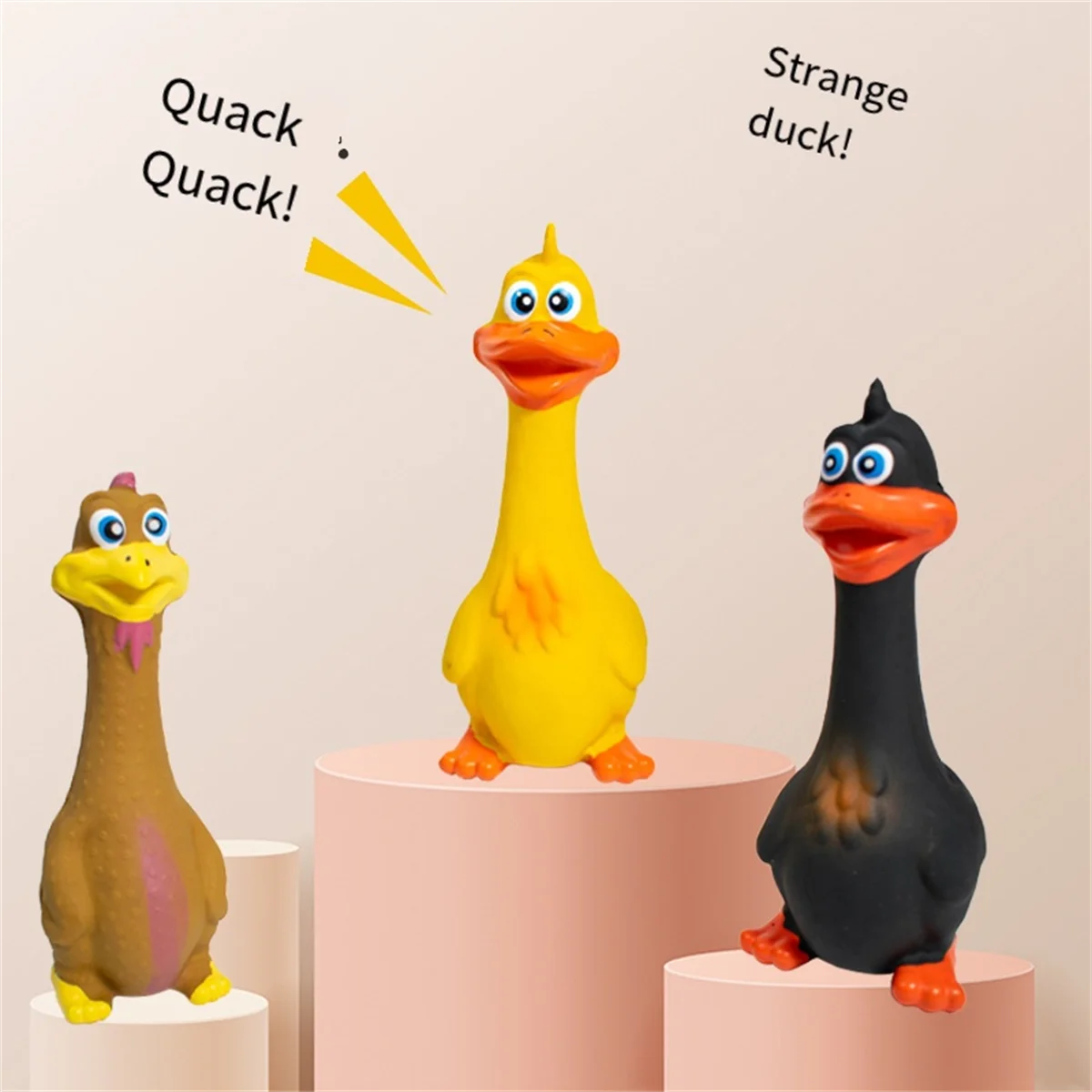 Pets Dog Toys Screaming Chicken Squeeze Sound Toy Rubber Pig Duck Squeaky Chew Bite Resistant Toy Puppy Training Interactive