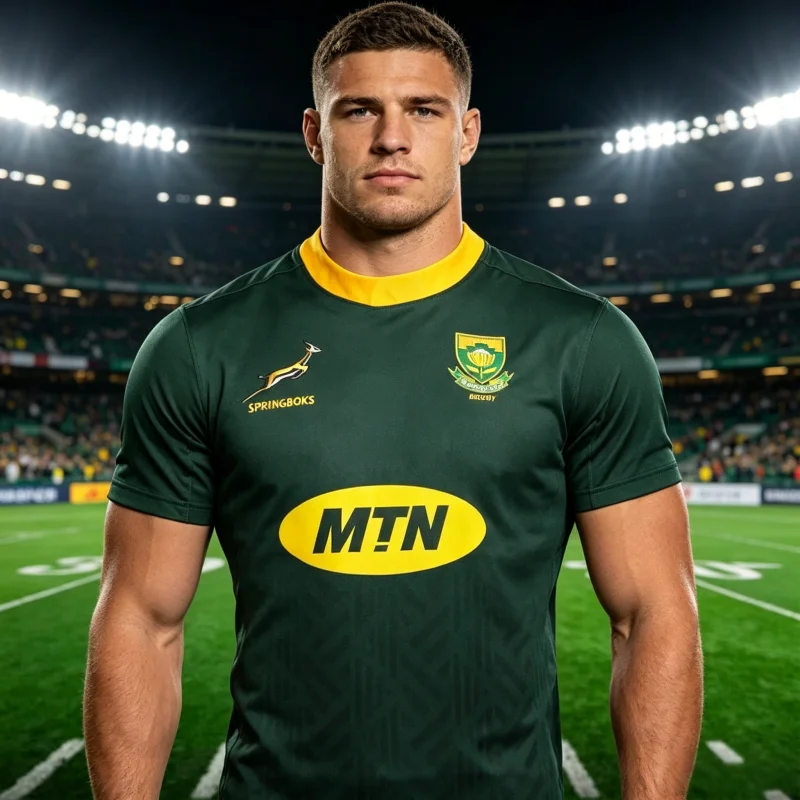 3D Printed Summer Sportswear Suitable for South African Men's Rugby Fans, Suitable for Casual Sports for Both Men and Women