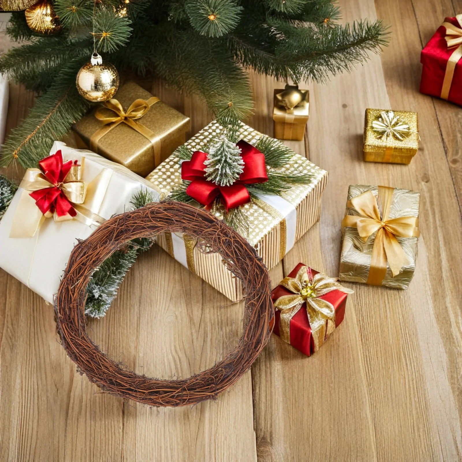 

6pcs 30Cm Rattan Wreath Forms Natural Vine Diy Decor Small Wreath Craft Supplies Holiday Wedding Christmas Home Garden Decor For