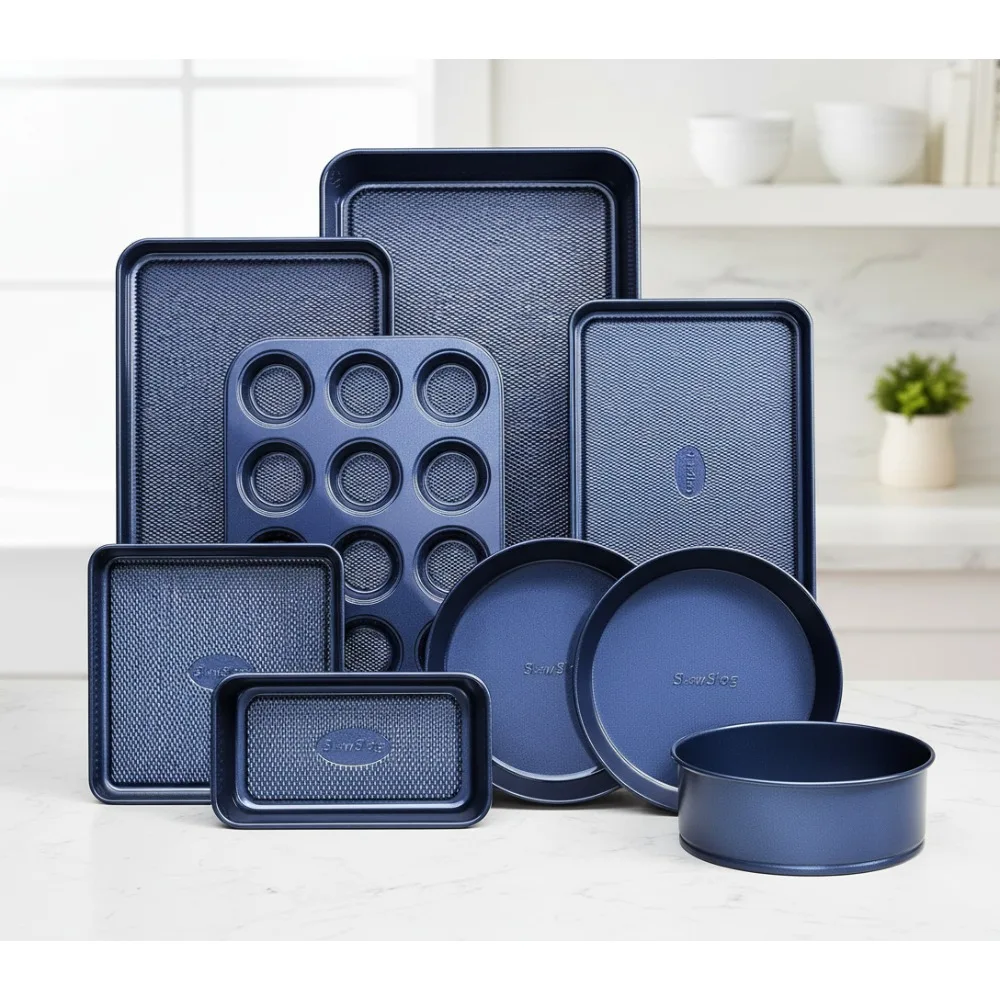 

8-Piece Nonstick Baking Pans Set, Ceramic Coated Bakeware for Cookies Muffins Cakes, Home Baker Essentials